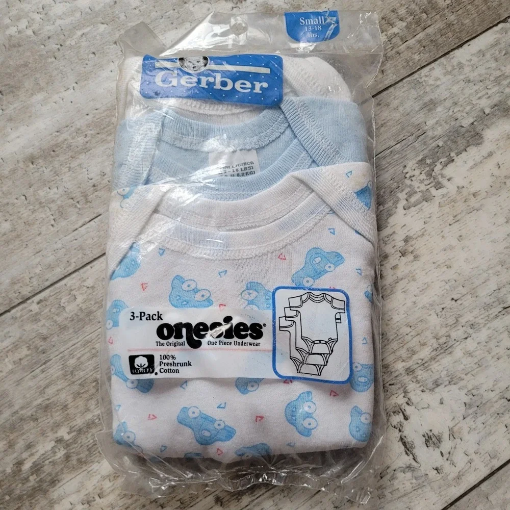 Vintage‎ New Old Stock Baby Boy Bundle - Gerber Onesies, Bunny Towel & Bear Burp
